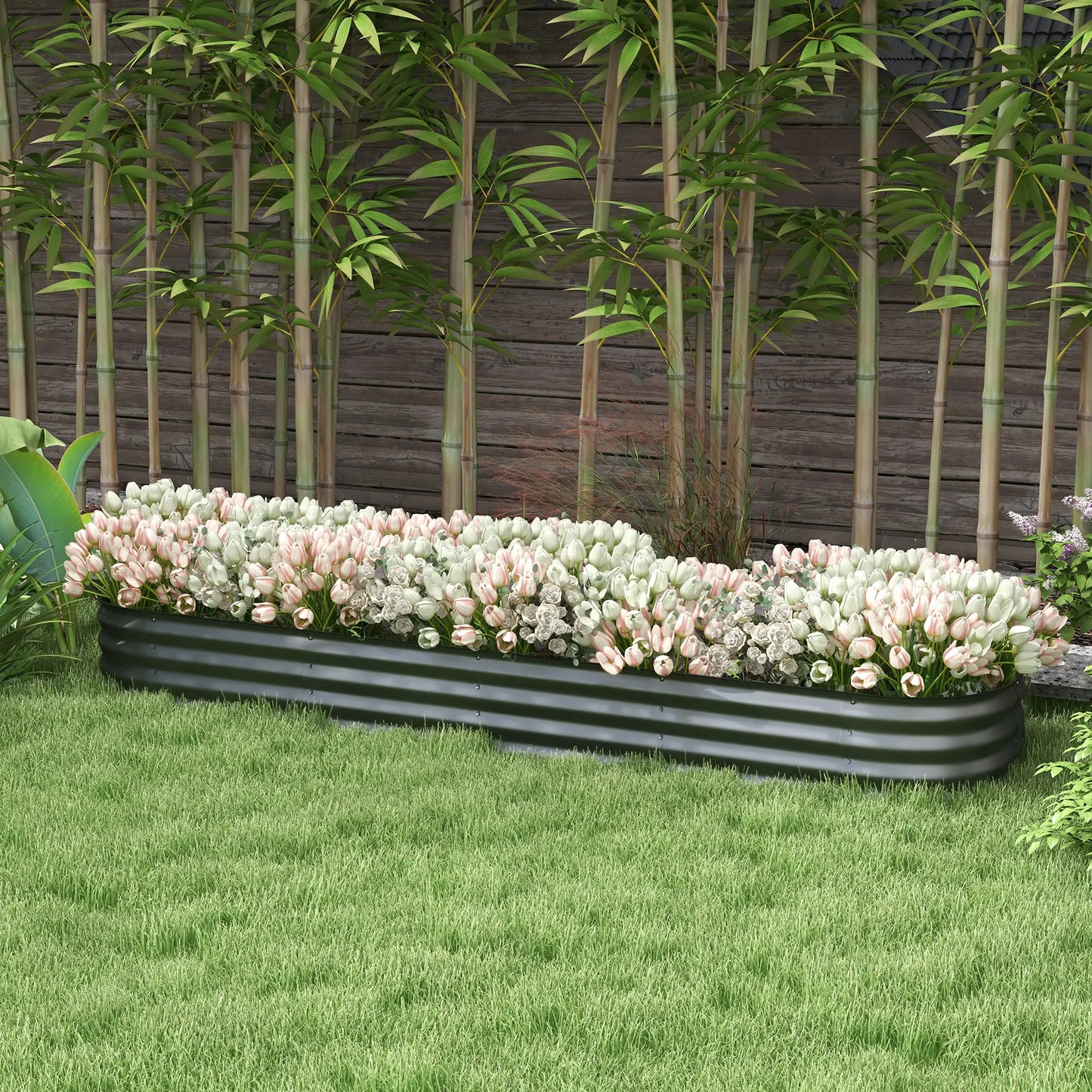 7.9 x 2 x 1ft Galvanized Raised Garden Bed, Metal Planter Box, Dark Grey Raised Garden Beds at Gallery Canada