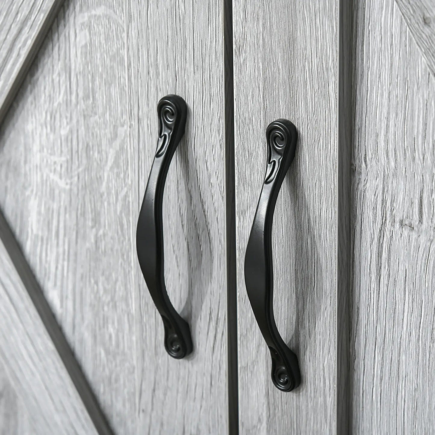 Farmhouse Sideboard Buffet Cabinet, Grey Grain, Barn Door Storage, Grey Bar Cabinets at Gallery Canada
