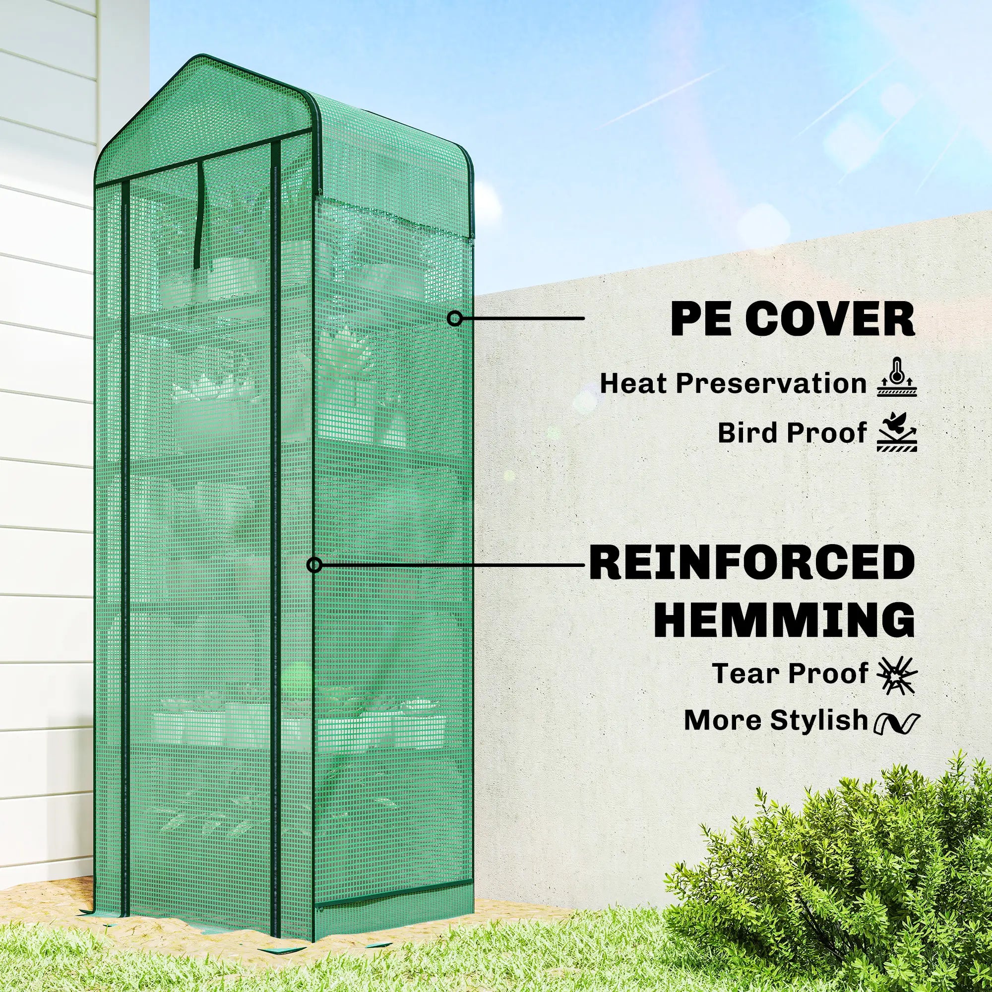 Mini Greenhouse With Screen Roof, 27.6
