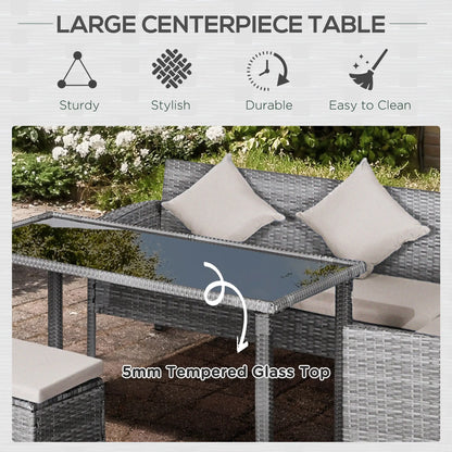 5-Piece Wicker Patio Set, Table, Ottomans, Cream White Patio Furniture Sets at Gallery Canada
