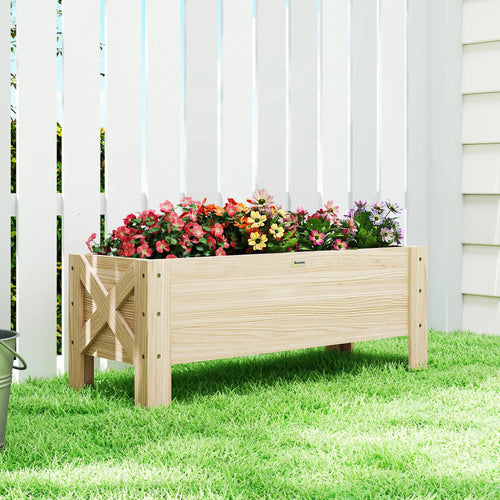 3.3 x 1.2 x 1.2 ft Raised Garden Bed Planter, Natural
