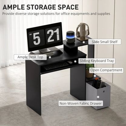 Computer Desk, Sliding Keyboard Tray, Storage Drawer, Black Computer Desks at Gallery Canada