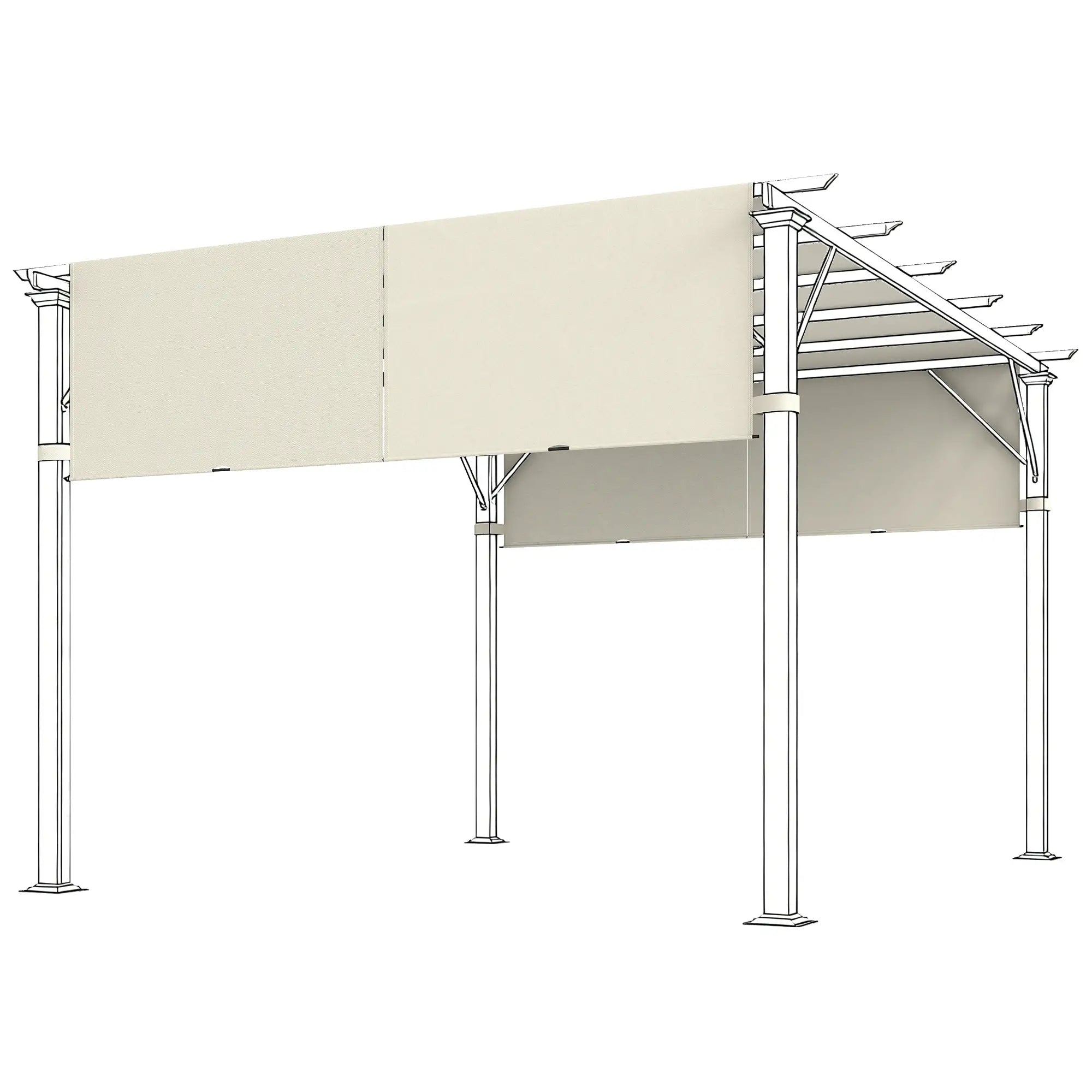 2 Pcs UV Protection Pergola Canopy, 10' x 10', Cream White Gazebo Canopy Replacement at Gallery Canada