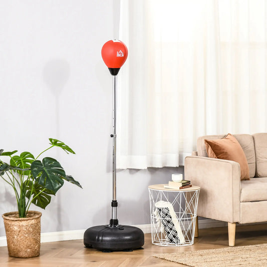Freestanding Punching Bag Set with Stand, Speedball & Gloves, 52.4"-59.4" H Punching Bag Stands Black, Red at Gallery Canada