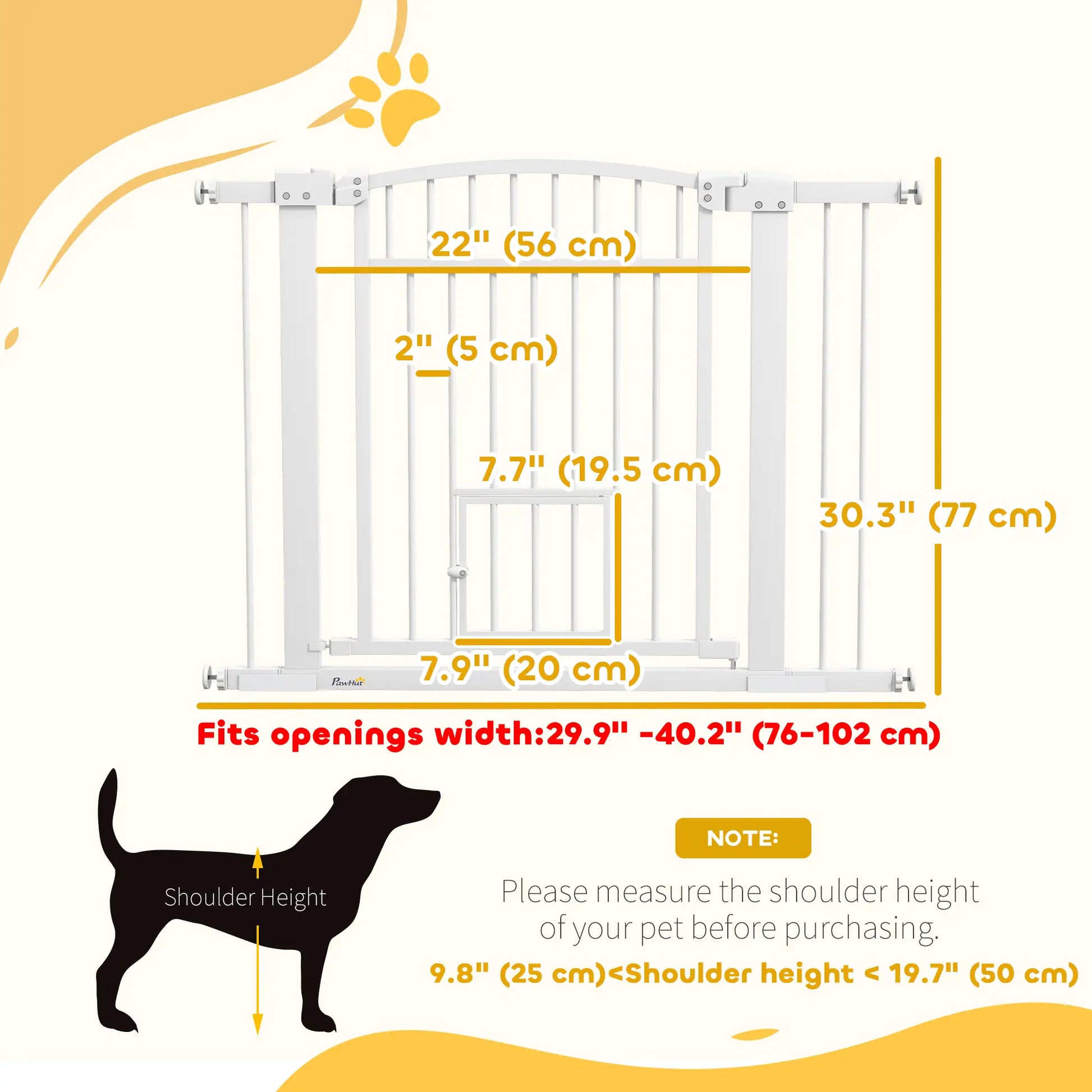 30-41 Inch Extra Wide Pet Gate, Small Door, 30 Inch H, 3 and 5.5 Inch Extensions Pet Gates at Gallery Canada