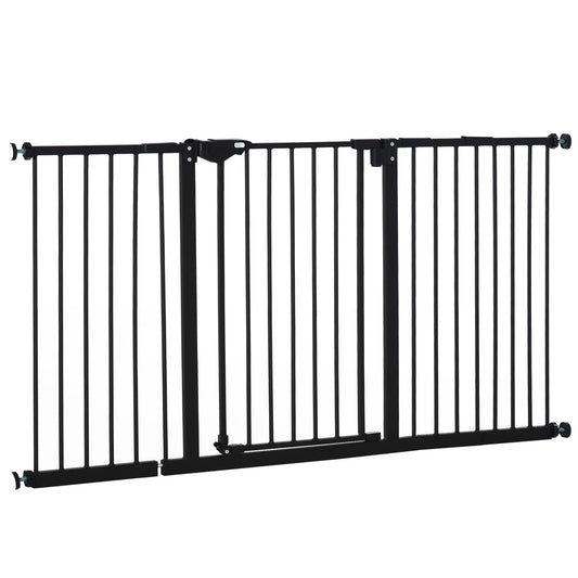 Pet Gate with Door, 30 Inch Tall, Includes Extensions Kit, Black Houses, Kennels & Pens Black at Gallery Canada