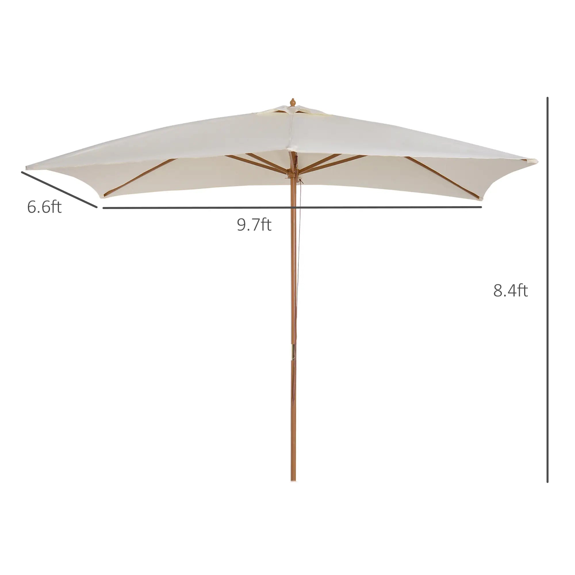 Patio Sun Umbrella, Rectangle, Cream White Sun Umbrellas at Gallery Canada