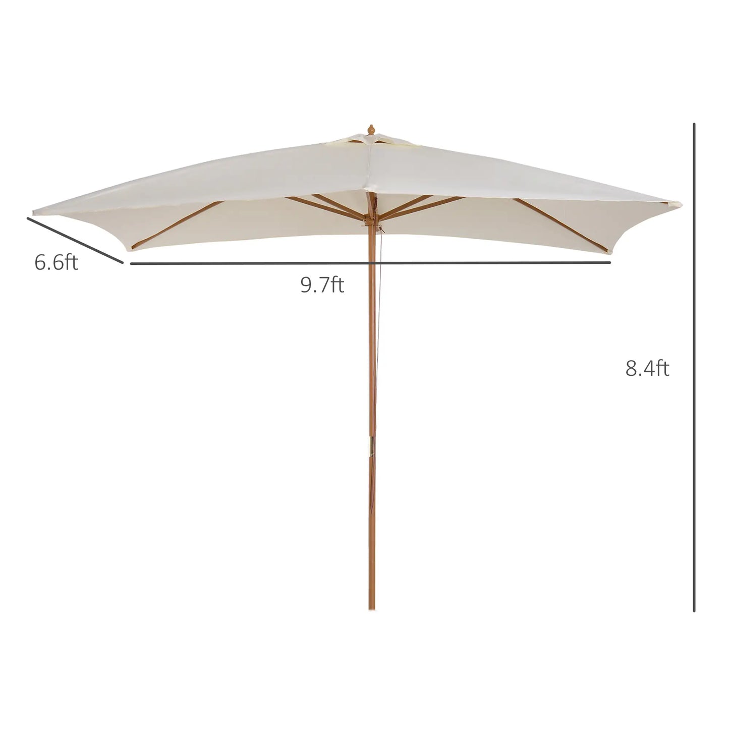 Patio Sun Umbrella, Rectangle, Cream White Sun Umbrellas at Gallery Canada