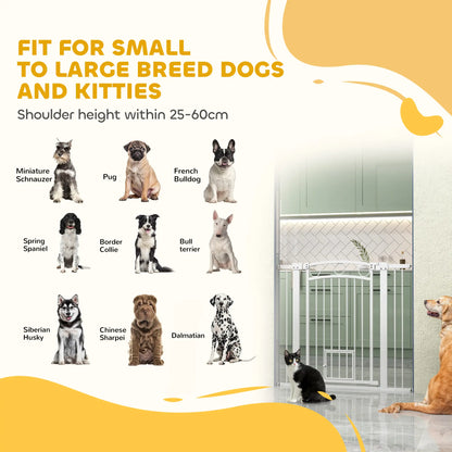 38" Extra Tall Dog Gate With Cat Door, 2 Extension Kits, 30"-41" Width Houses, Kennels & Pens at Gallery Canada