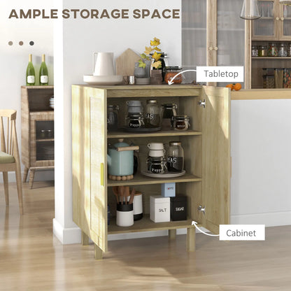 Boho Sideboard With Rattan Doors, Natural