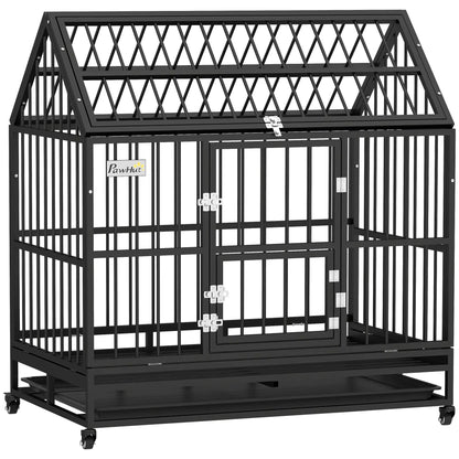 49" Heavy Duty Dog Crate, Removable Tray, Openable Roof, Black Houses, Kennels & Pens at Gallery Canada