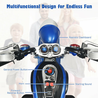 6V 3 Wheel Kids Motorcycle, Blue Powered Ride On Toys at Gallery Canada