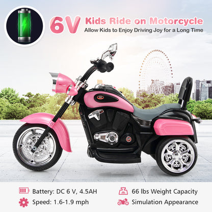 6V 3 Wheel Kids Motorcycle, Pink Powered Ride On Toys at Gallery Canada