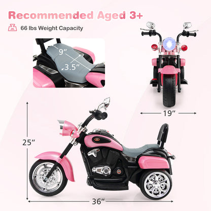 6V 3 Wheel Kids Motorcycle, Pink Powered Ride On Toys at Gallery Canada