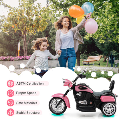 6V 3 Wheel Kids Motorcycle, Pink Powered Ride On Toys at Gallery Canada