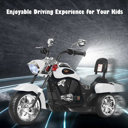 6V 3 Wheel Kids Motorcycle, White Powered Ride On Toys at Gallery Canada