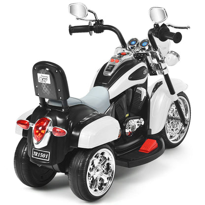 6V 3 Wheel Kids Motorcycle, White Powered Ride On Toys at Gallery Canada