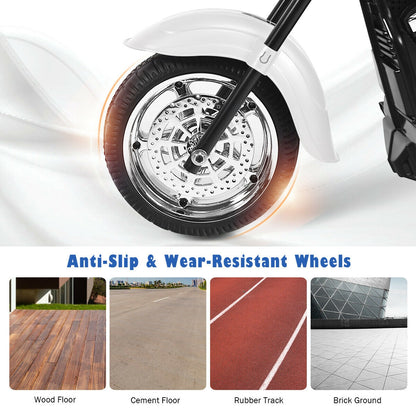 6V 3 Wheel Kids Motorcycle, White Powered Ride On Toys at Gallery Canada