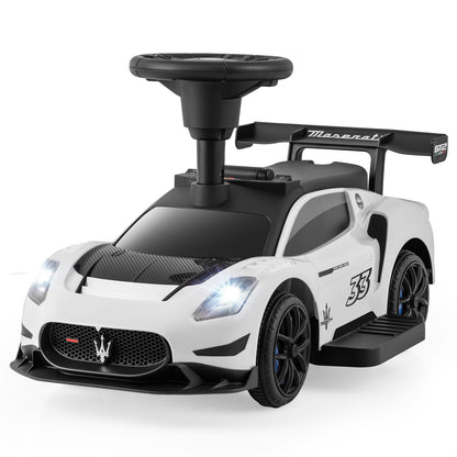 6V Electric Kids Ride on Push Car Maserati Licensed with Foot Pedal and Music, White Powered Ride On Toys at Gallery Canada
