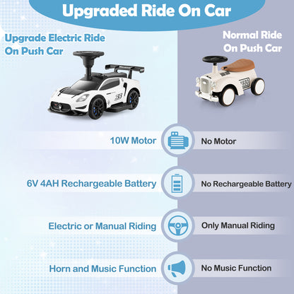6V Electric Kids Ride on Push Car Maserati Licensed with Foot Pedal and Music, White Powered Ride On Toys at Gallery Canada