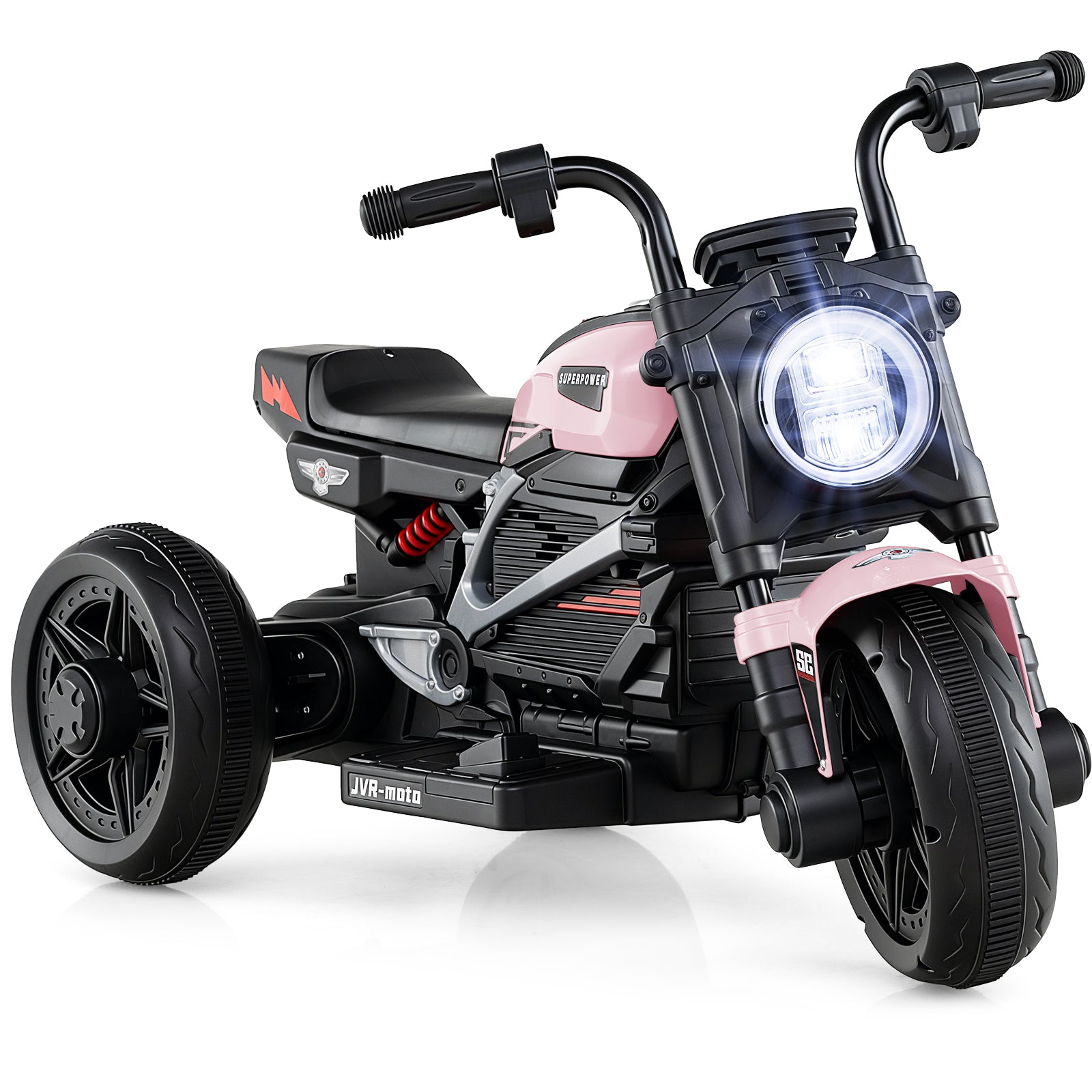 6V Kids Electric Motorcycle with LED Headlight and Music for Toddlers Aged 3-5, Pink Powered Ride On Toys Pink at Gallery Canada