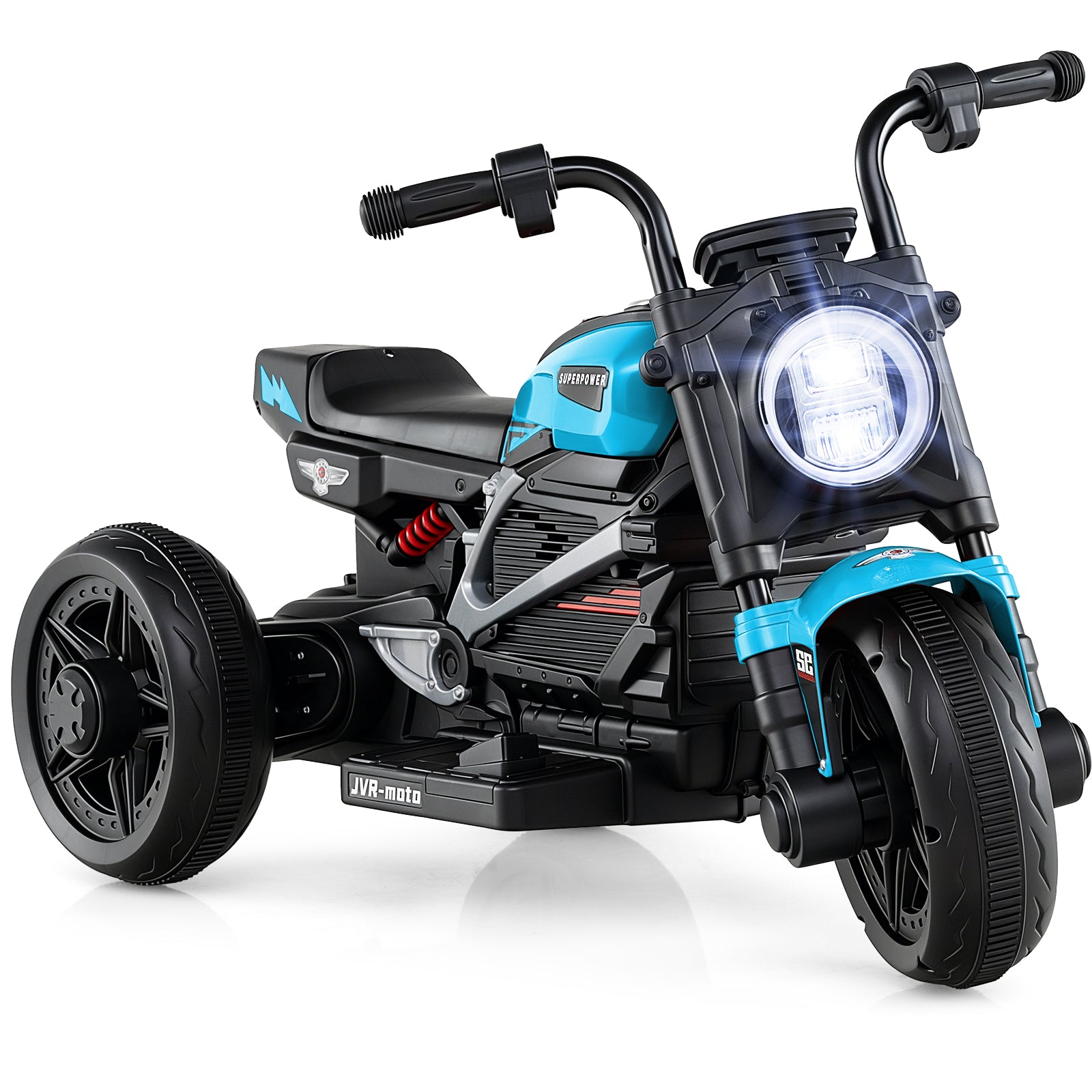 6V Kids Electric Motorcycle with LED Headlight and Music for Toddlers Aged 3-5, Blue Powered Ride On Toys at Gallery Canada