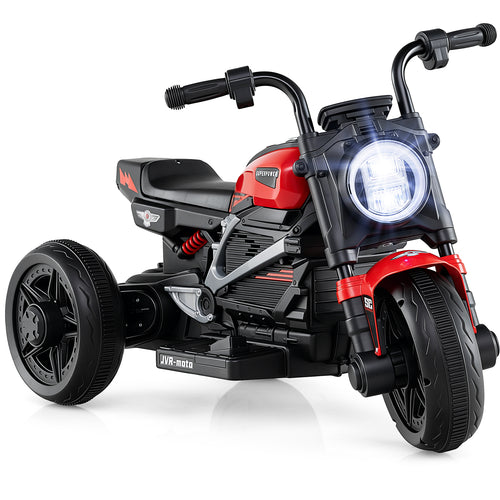 6V Kids Electric Motorcycle with LED Headlight and Music for Toddlers Aged 3-5, Red