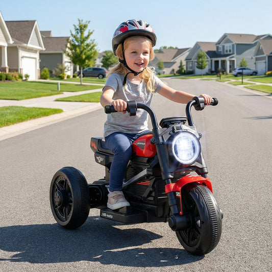 6V Kids Electric Motorcycle with LED Headlight and Music for Toddlers Aged 3-5, Red Powered Ride On Toys Red at Gallery Canada
