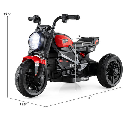 6V Kids Electric Motorcycle with LED Headlight and Music for Toddlers Aged 3-5, Red Powered Ride On Toys at Gallery Canada