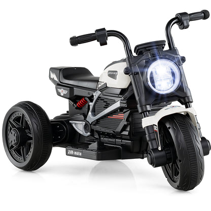 6V Kids Electric Motorcycle with LED Headlight and Music for Toddlers Aged 3-5, White Powered Ride On Toys White at Gallery Canada