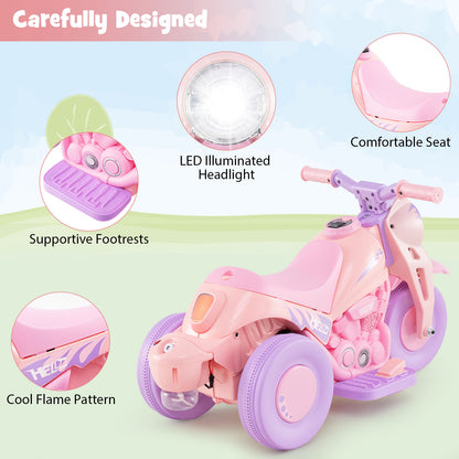 6V Kids Electric Ride on Motorcycle with Bubble Maker and Music-Pink and Purple, Pink & Purple Powered Ride On Toys at Gallery Canada