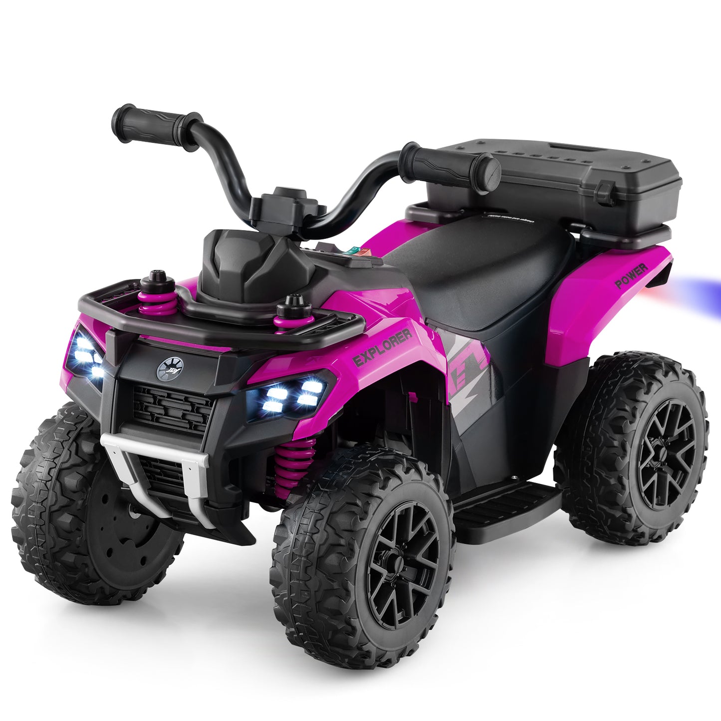 6V Kids Ride On ATV With Spray Function, Storage Box, Music, Pink Powered Ride On Toys at Gallery Canada