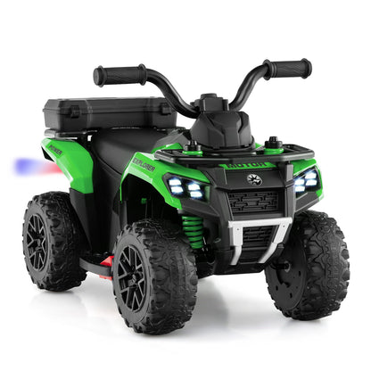 6V Kids Ride On ATV, Spray Function, Storage Box, Music, Green Powered Ride On Toys at Gallery Canada