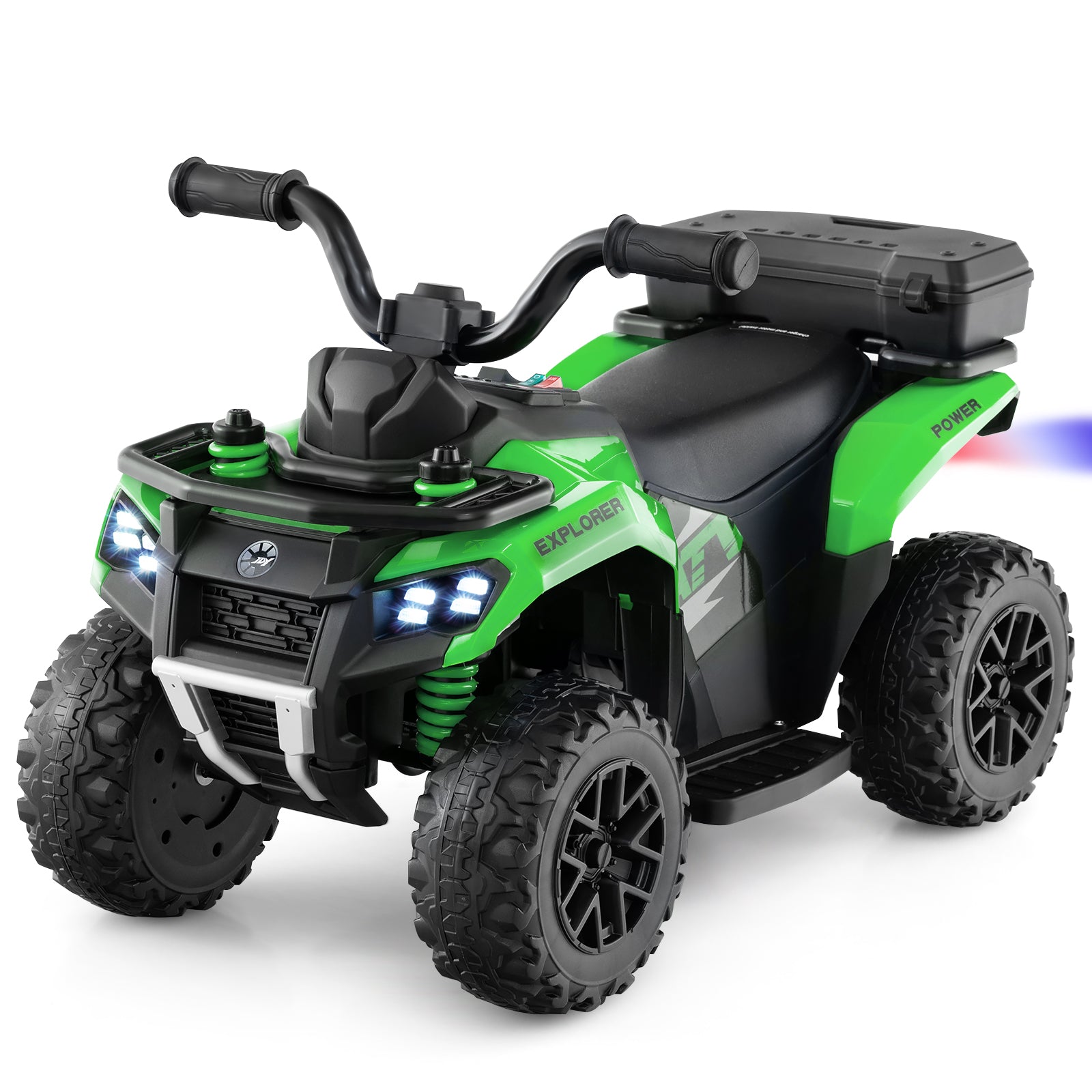 6V Kids Ride On ATV, Spray Function, Storage Box, Music, Green Powered Ride On Toys at Gallery Canada