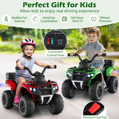 6V Kids Ride On ATV, Spray Function, Storage Box, Music, Green Powered Ride On Toys at Gallery Canada
