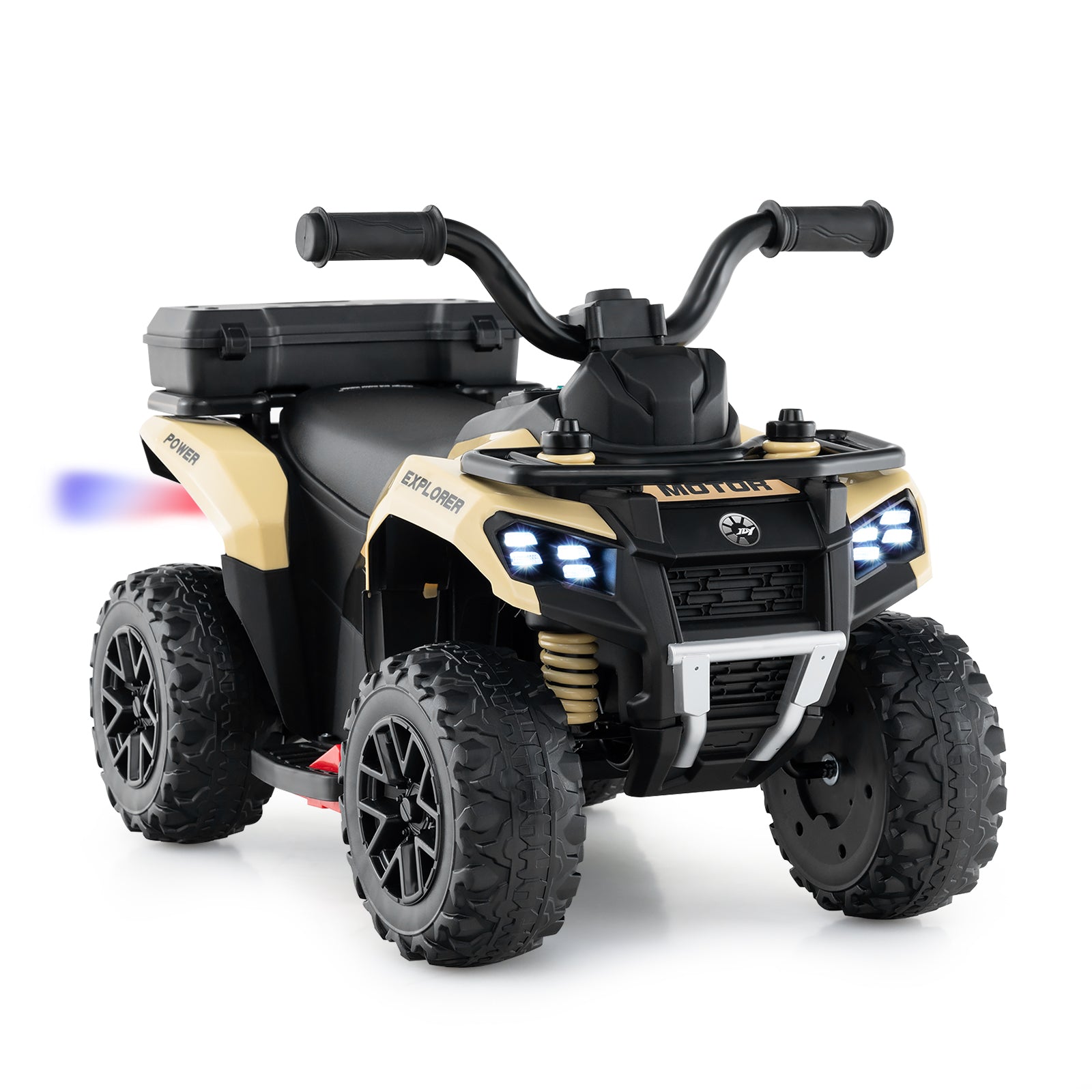 6V Kids Ride On ATV, Spray Function, Storage Box, Music, Khaki Powered Ride On Toys Khaki at Gallery Canada