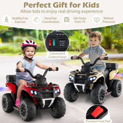 6V Kids Ride On ATV, Spray Function, Storage Box, Music, Khaki Powered Ride On Toys at Gallery Canada