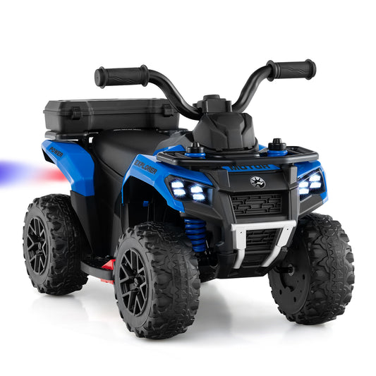 6V Kids Ride On ATV With Spray Function, Storage Box, Music, Blue Powered Ride On Toys Blue at Gallery Canada
