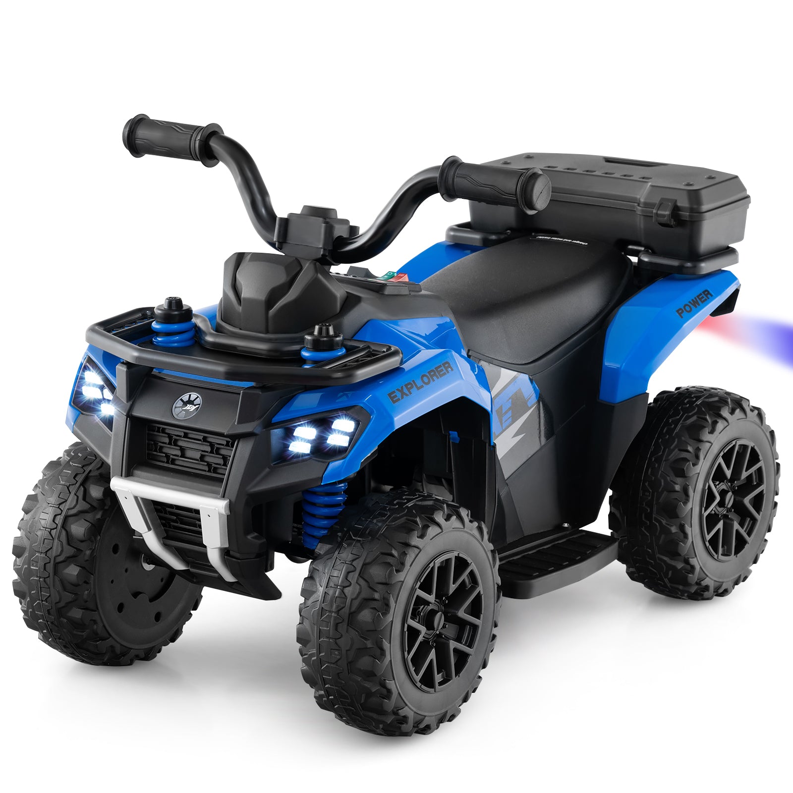 6V Kids Ride On ATV With Spray Function, Storage Box, Music, Blue Powered Ride On Toys at Gallery Canada