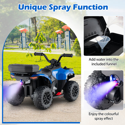 6V Kids Ride On ATV With Spray Function, Storage Box, Music, Blue Powered Ride On Toys at Gallery Canada