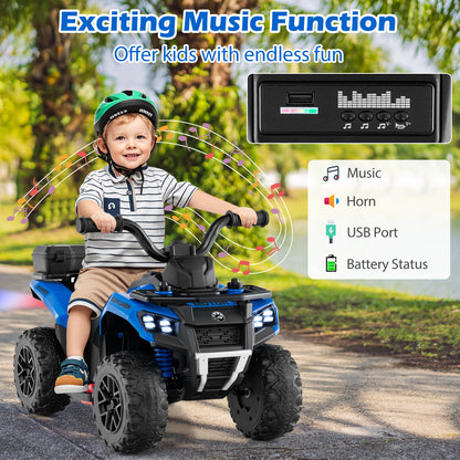 6V Kids Ride On ATV With Spray Function, Storage Box, Music, Blue Powered Ride On Toys at Gallery Canada