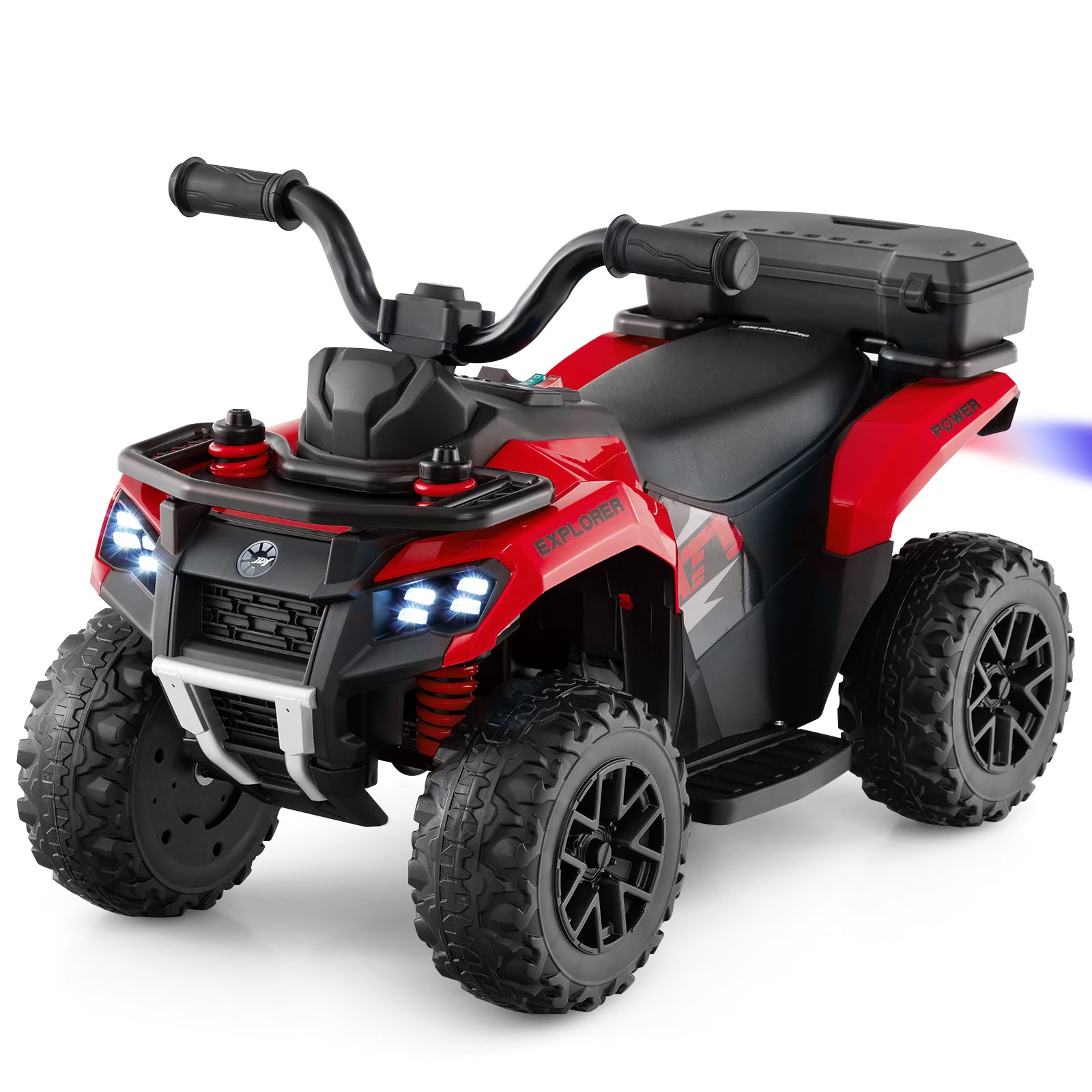 6V Kids Ride On ATV, Spray Function, Storage Box, Music, Red Powered Ride On Toys at Gallery Canada