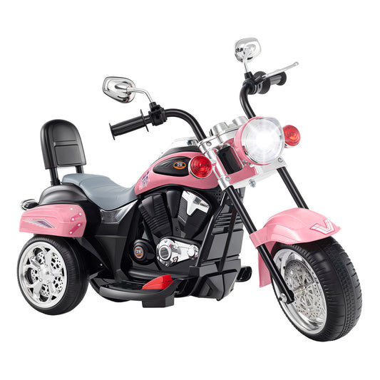 6V Powered Toddler 3-Wheel Motorbike Ride On Toy with Horn and Headlight, Heart Pink Powered Ride On Toys Heart Pink at Gallery Canada