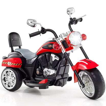 6V Powered Toddler 3-Wheel Motorbike Ride On Toy with Horn and Headlight, Black & Red Powered Ride On Toys at Gallery Canada