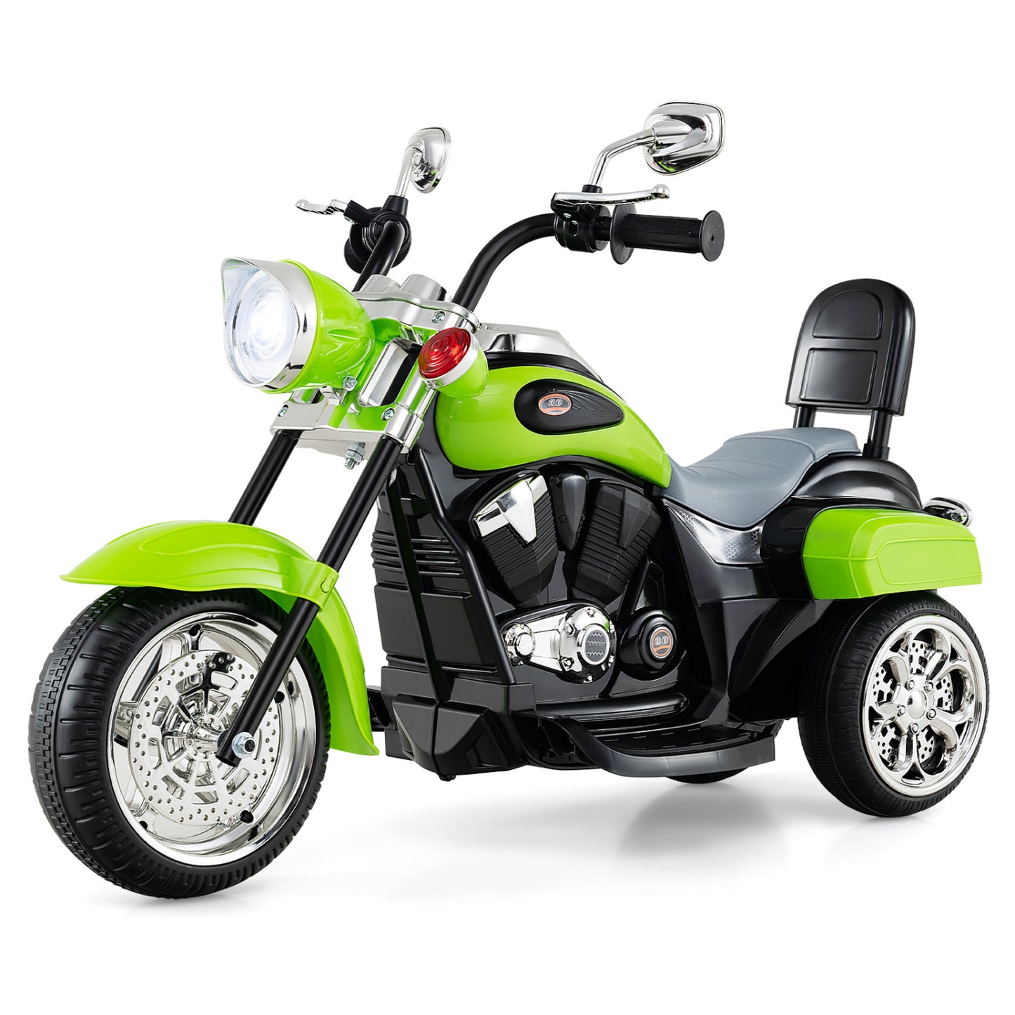 6V Toddler 3-Wheel Motorbike Ride On with Horn, Headlight, Green