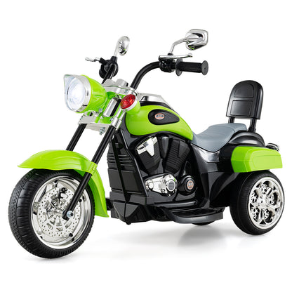 6V Toddler 3-Wheel Motorbike Ride On with Horn, Headlight, Green