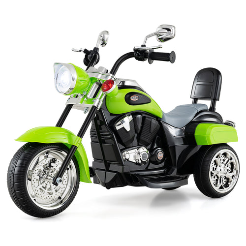6V Toddler 3-Wheel Motorbike Ride On with Horn, Headlight, Green