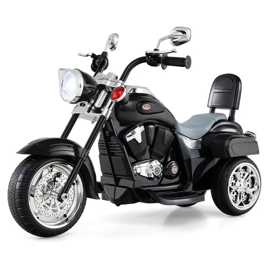 6V Toddler 3-Wheel Motorbike Ride On Toy, Black Powered Ride On Toys Black at Gallery Canada