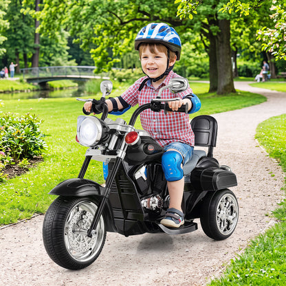 Moto à 3 roues pour tout-petits 6V, jouet à monter, noir