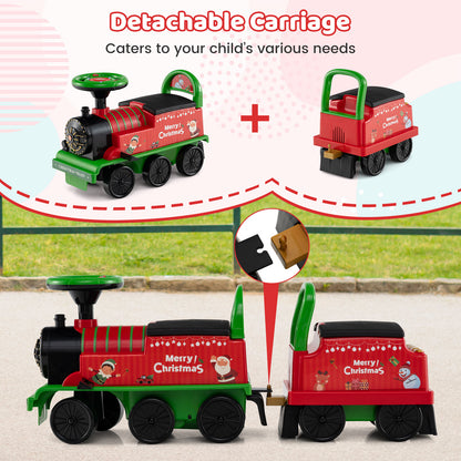 6V Ride On Train 2-Seater With Carriage, Flashing LED Lights, Green Powered Ride On Toys at Gallery Canada